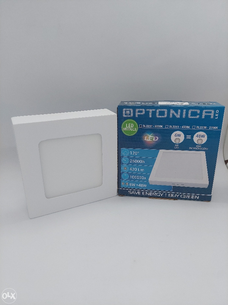 Optonica led panel 6w 6000k garancija 2 godine kockasti