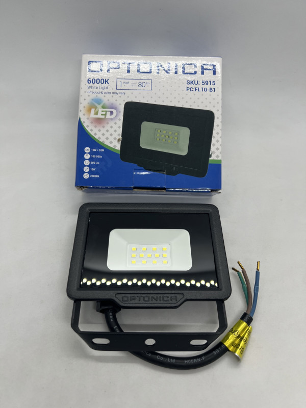 Optonica led reflektor crni 10W 2 god. garancije