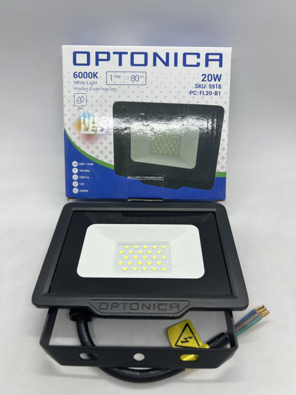 Optonica led reflektor crni 20W 2 godina garancije